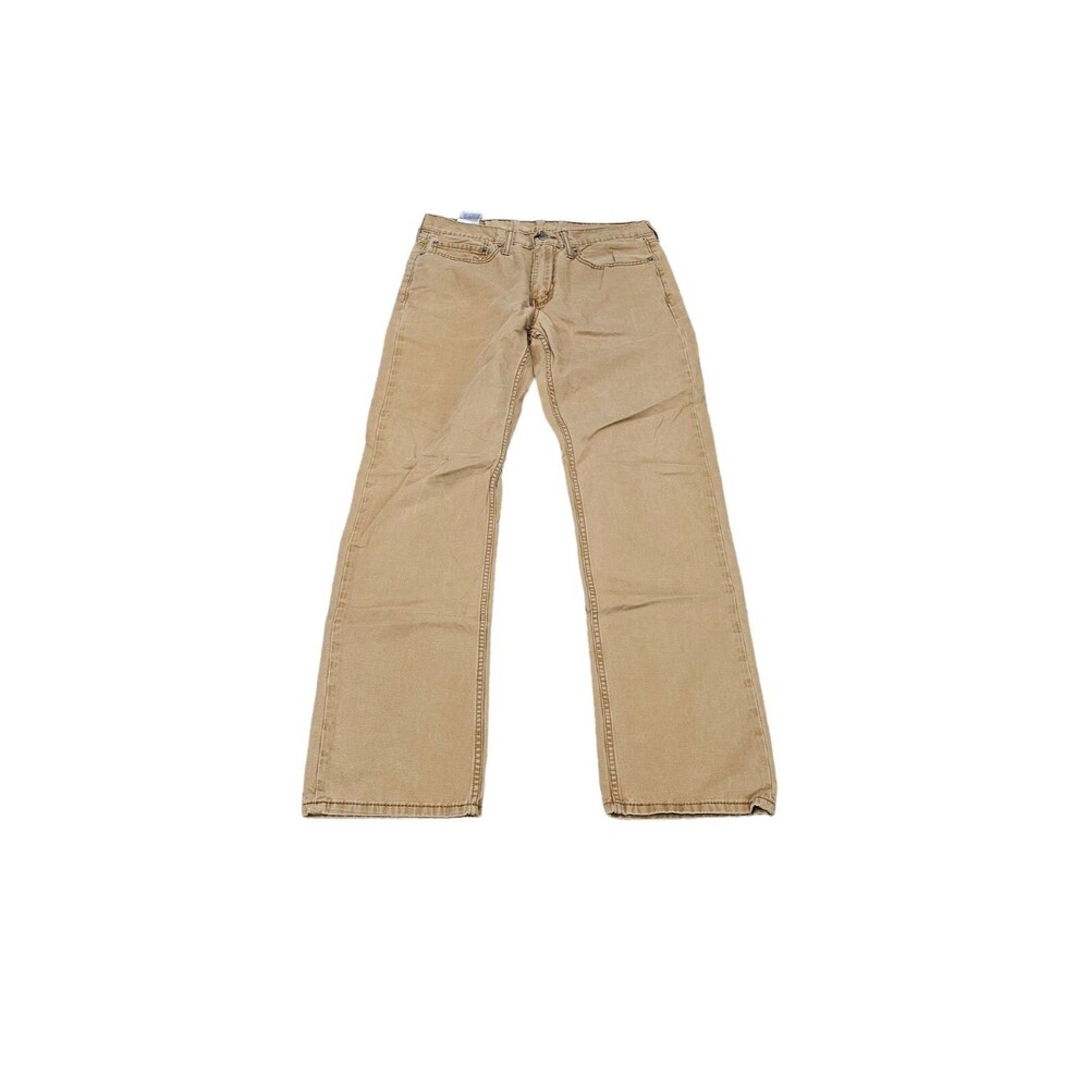 Levis 514 Jeans Mens 34x32 Brown Solid Denim Regular Fit Straight Leg Adult
